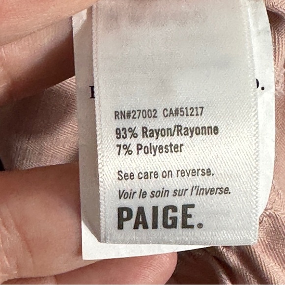 Paige Mayslie dress size S, button front, flounce hem, belt, textured, Twee - Picture 8 of 15